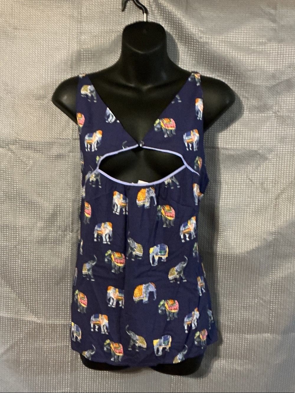 Maeve Navy One-Piece Bodysuit with Colorful Elephant Motif